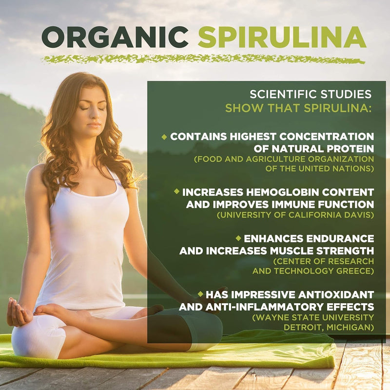 Spirulina Tablets | 5000mg per Serving | 1000 Tablets | Organic | Immune Support Booster | MySuperfoods Spirulina 1000 count (Pack of 1)