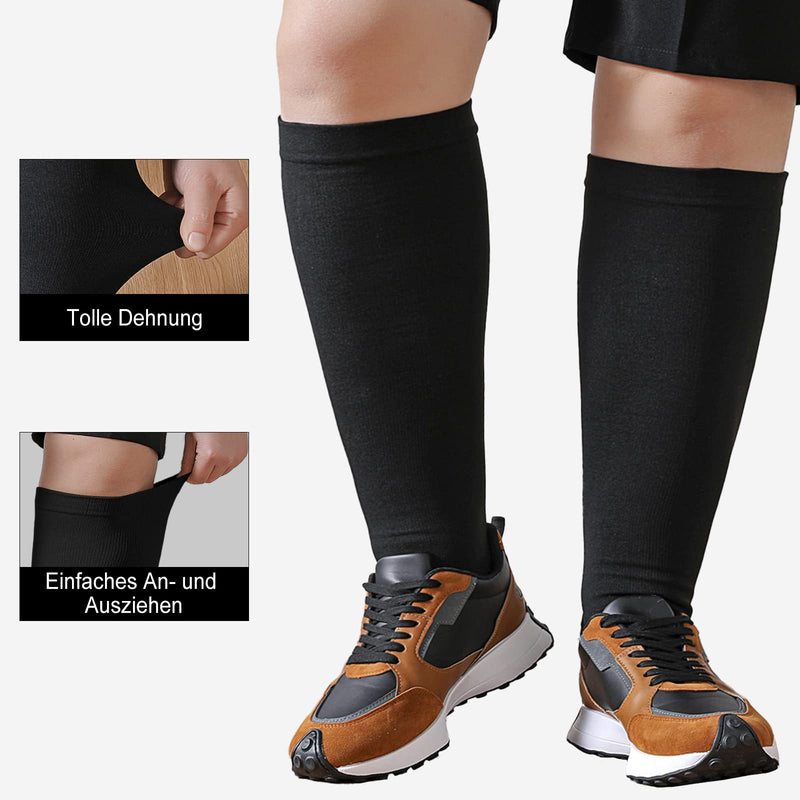 [Australia] - PUTUO women's compression stockings men's compression socks: support stockings men compression socks women thrombosis stockings for sports running flight travel cycling jogging cycling 1 pair black 4XL 