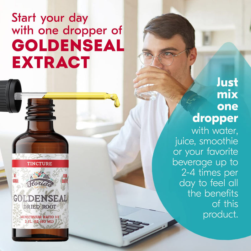 [Australia] - Goldenseal Root Tincture, Organic Goldenseal Extract (Hydrastis Canadensis) Health Supplement, 2 oz, 680 mg 2 Fl Oz (Pack of 1) 