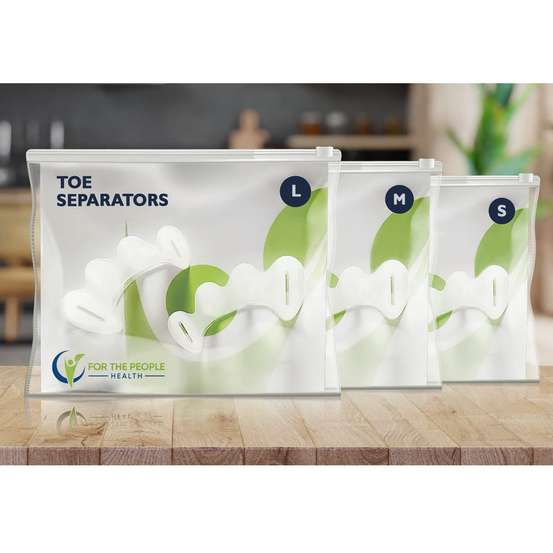 [Australia] - Toe Separators for Foot Alignment- Strengthening and Balance- For Hammertoes, Bunions, Plantar Fasciitis, Hallux Valgus – Spreaders- Size Large (1 pair) 