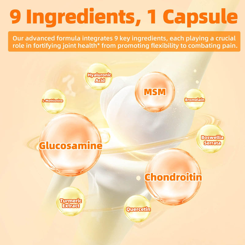 [Australia] - ZEBORA Glucosamine Chondroitin Joint Support Supplement, with MSM Turmeric Boswellia, Glucosamine Sulfate, Glucosamine Chondroitin MSM, for Joint Health & Relief Nutritional Supplements, 120 Capsules 120 Count (Pack of 1) 
