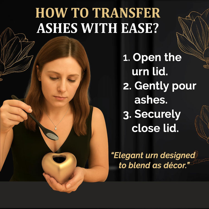 [Australia] - Mini Urn for Human Ashes ‚Äì Keepsake Urn for Ashes ‚Äì Small Heart Urn Memorial with Stand ‚Äì A Beautiful Heart Shaped Tribute for Women, Men, Baby & Infant (Golden, Small) Golden 