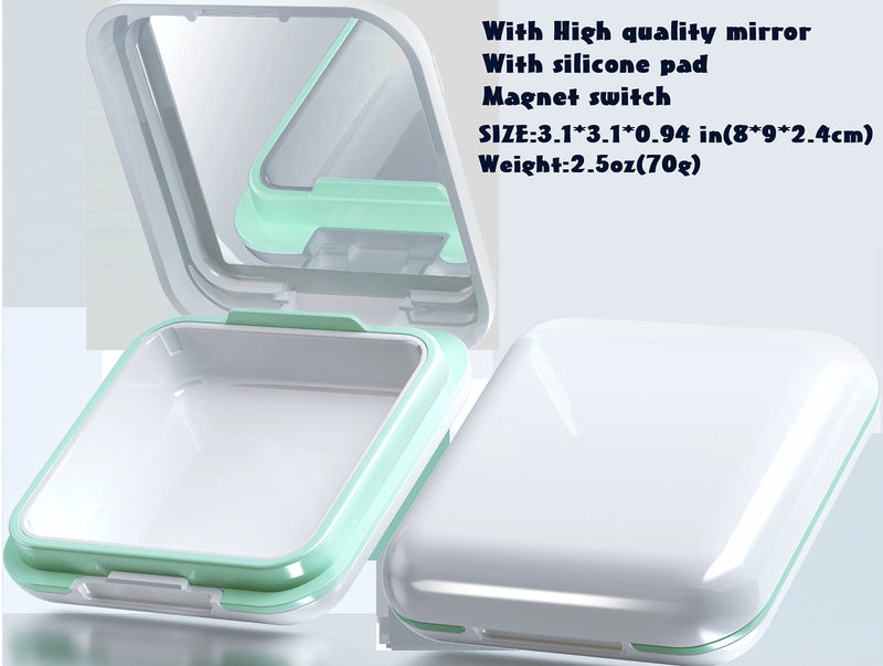 [Australia] - MURRI&MURRDI Retainer Case 2 Pack, Denture Case with Mirror, Denture Bath Box with Strainer Basket, Cute Denture Holder Retainer Storage Soak Container for Travel, Braces Cleaner Kit (C White) C White 