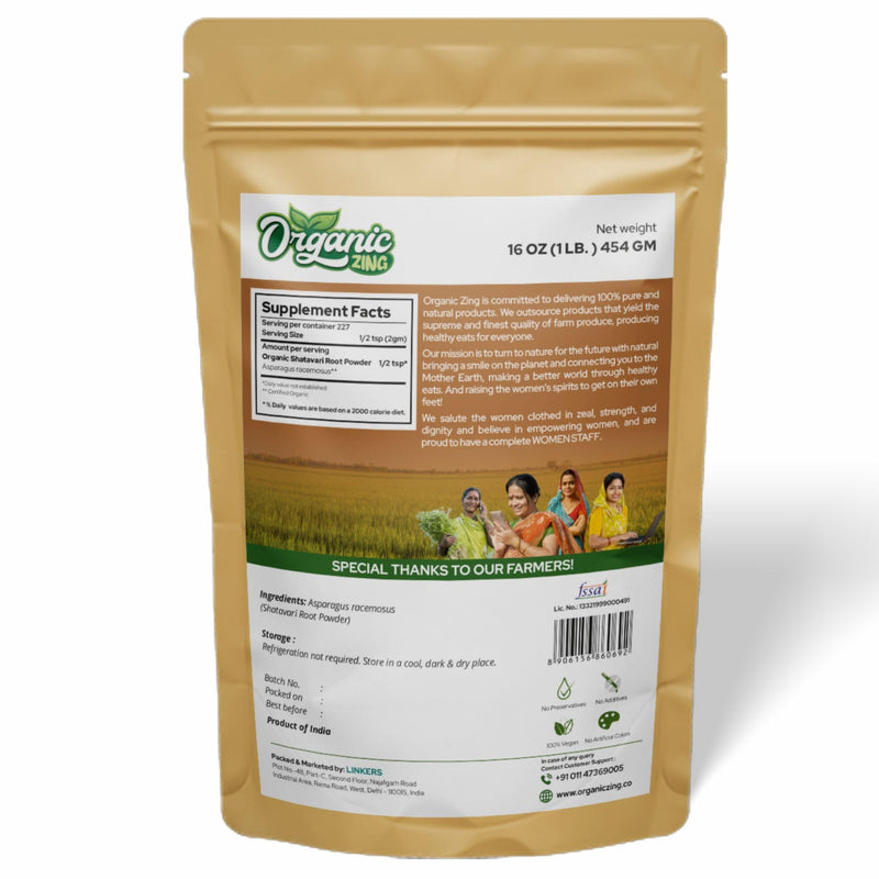 [Australia] - Organic Shatavari Powder for Health 16 oz (454 gram) Pack of 1 1 Pound (Pack of 1) 
