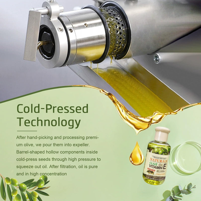 ARCHIDATE Olive Oil with Vitamin E for Face, Reduce the Look of Wrinkles & Fine Lines, Promotes Supple-Looking Skin, Organic Cold Pressed Olive Oil for Lasting Moisture, Moisturizer for Skin, Hair