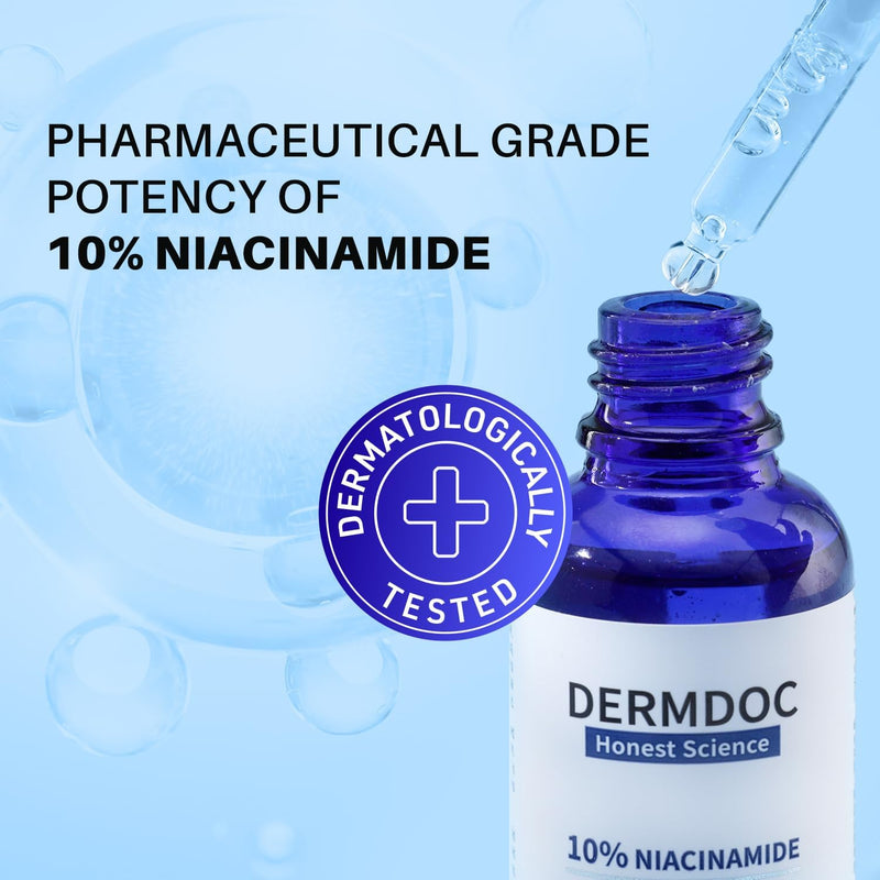 DermDoc 10% Niacinamide Face Serum | Lightweight Vitamin B3 Face Serum for Daily Skincare | 30 ml / 1 fl oz