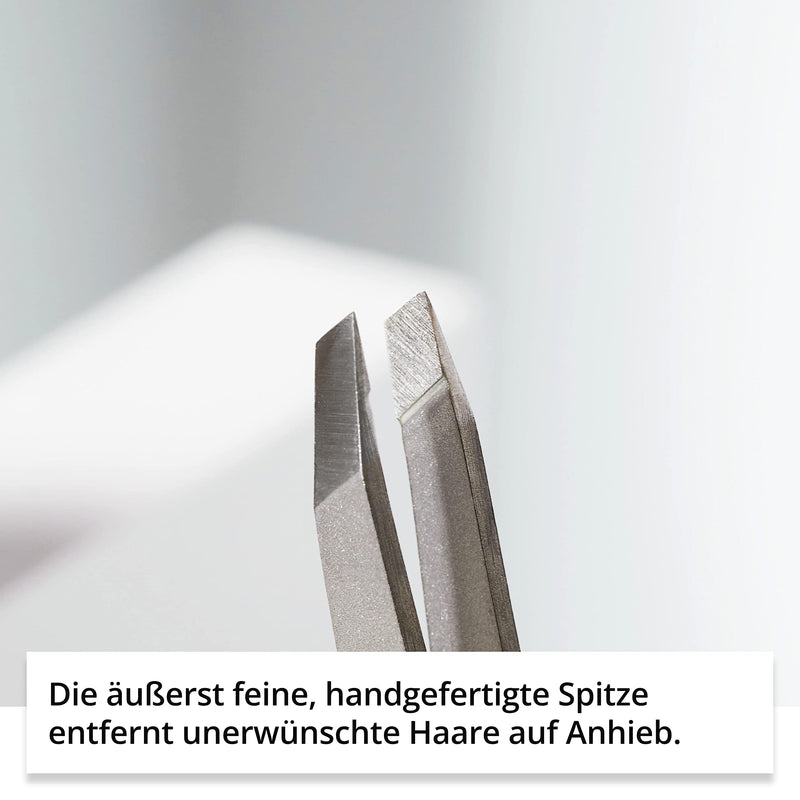 [Australia] - Rubis tweezers stainless steel - slanted, fine and pointed - tweezers for plucking eyebrows - slanted tip for hair removal - professional tweezers, high quality brown 