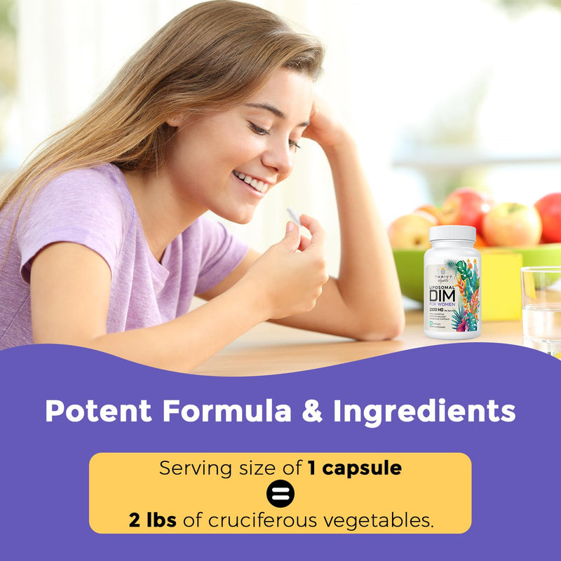 [Australia] - Liposomal DIM Supplement - 1500 mg Women DIM Supplement - Estrogen Supplements Contain Vitamin E, Evening Primrose, Black Cohosh, Omega-3 Fatty Acids 60 Count (Pack of 1) 