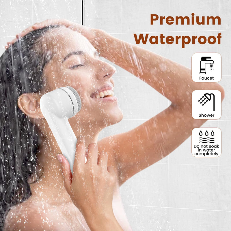 Facial Cleansing Brush, Electric Face Scrubber with 2 Rotational Directions, 3 in 1 Facial Brushes for Cleaning and Exfoliating, 3 Speeds Adjustable, Waterproof Face Wash Brush for Men Women
