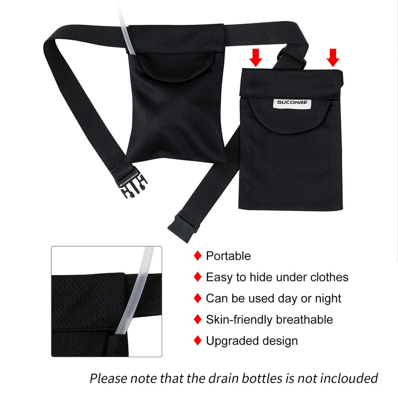[Australia] - Adjustable Mastectomy Drain Holder Drainage Pouch with Shower Bag for Breast Surgery Mastectomy Breast Reduction Augmentation Post-Surgery Recovery Support Patient Care Kit (Black) Two Pockets Black 