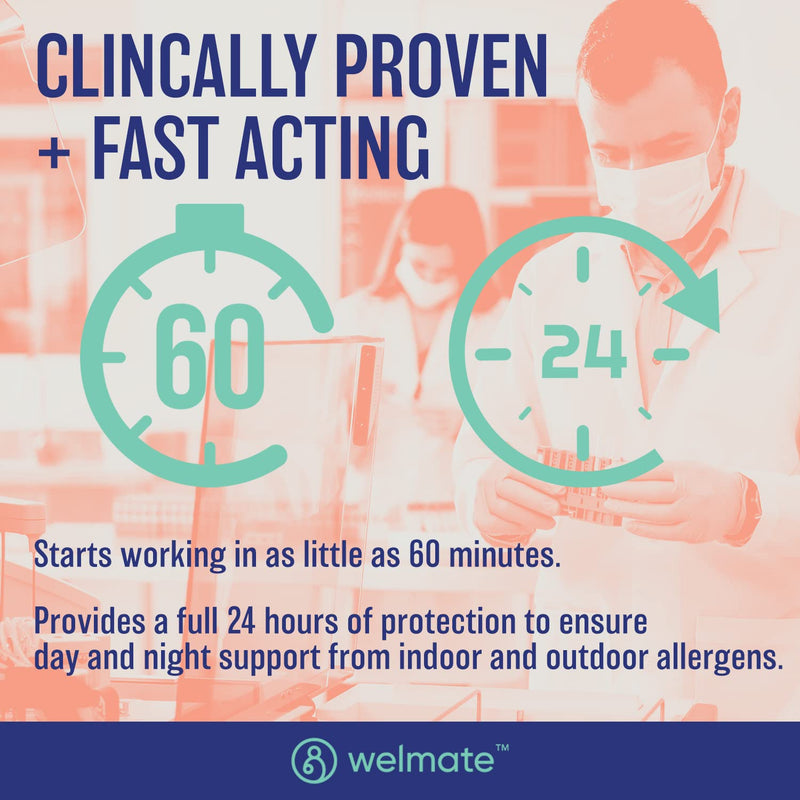 [Australia] - WELMATE | Allergy | Generic Xyzal Levocetirizine Dihydrochloride 5mg | Non Drowsy | Fast Acting | 24hr Support | Runny Nose, Watery Eyes, Sneezing | Antihistamine | Allergy Medication | 180 ct 1 