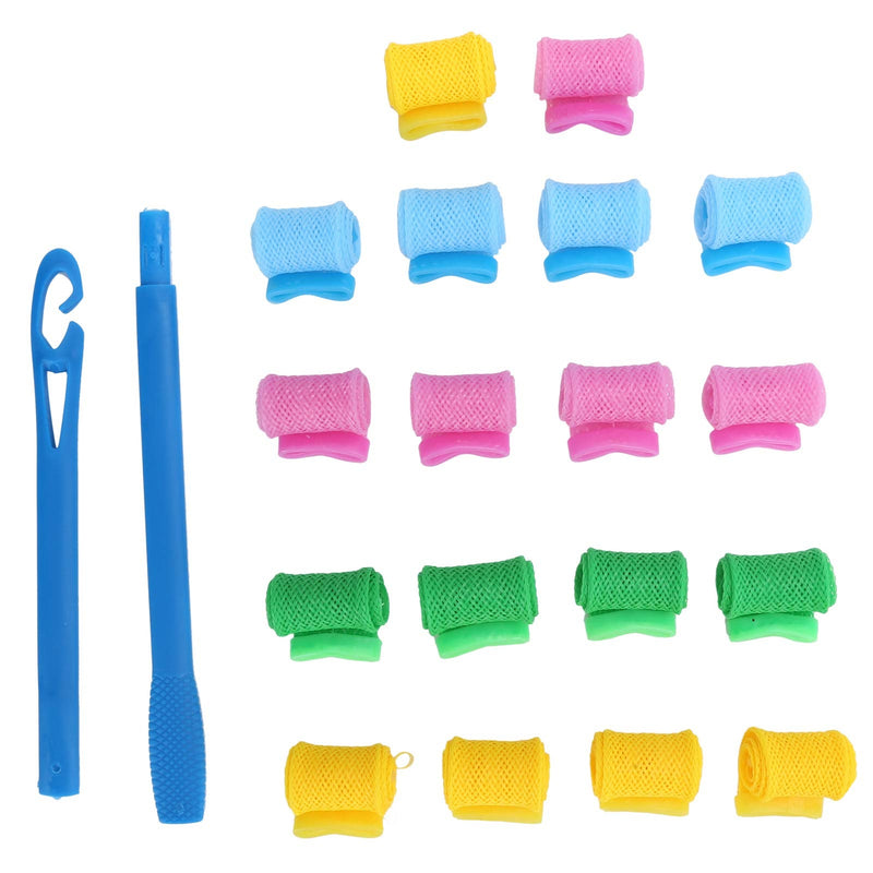 18 Pieces Hair Curlers Spiral Hair Curlers with Styling Hooks No Heat Curlers DIY Spiral Hair Rollers Curls Styling Kit Hairstyling Tool for Long Short Hair