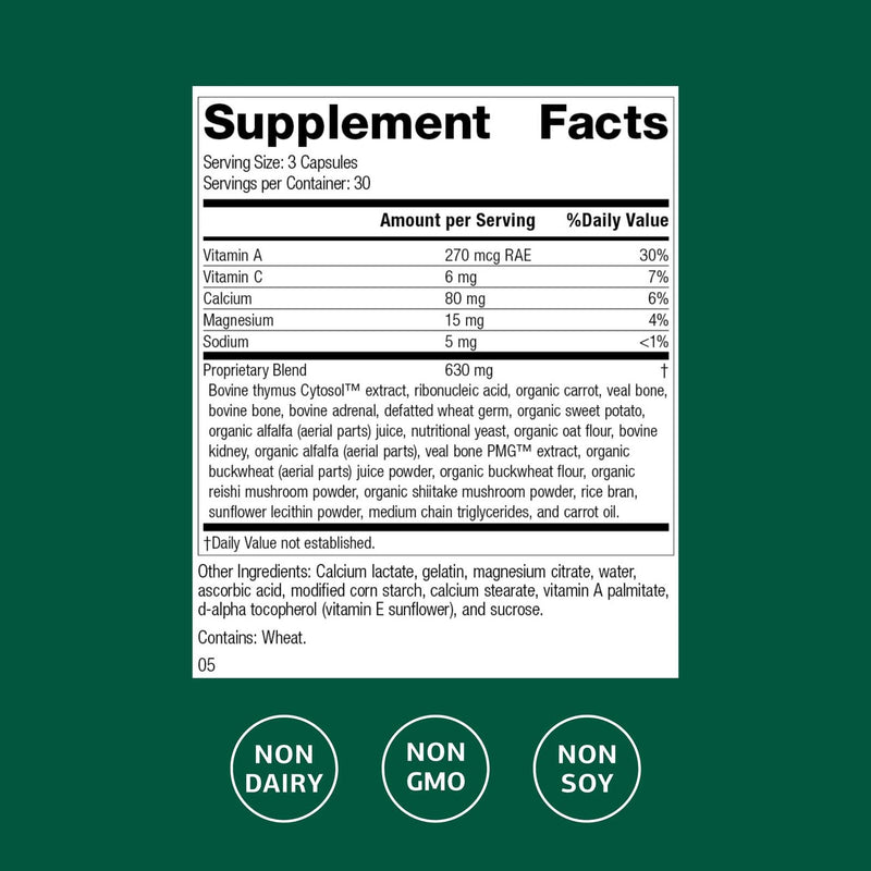 Standard Process Congaplex, Immune & Thymus Support Supplement, 90 Capsules | Thymus Gland Support Supplement, Support Immune Health with Calcium Lactate, Magnesium, Vitamin C and Vitamin A 90 Count (Pack of 1)
