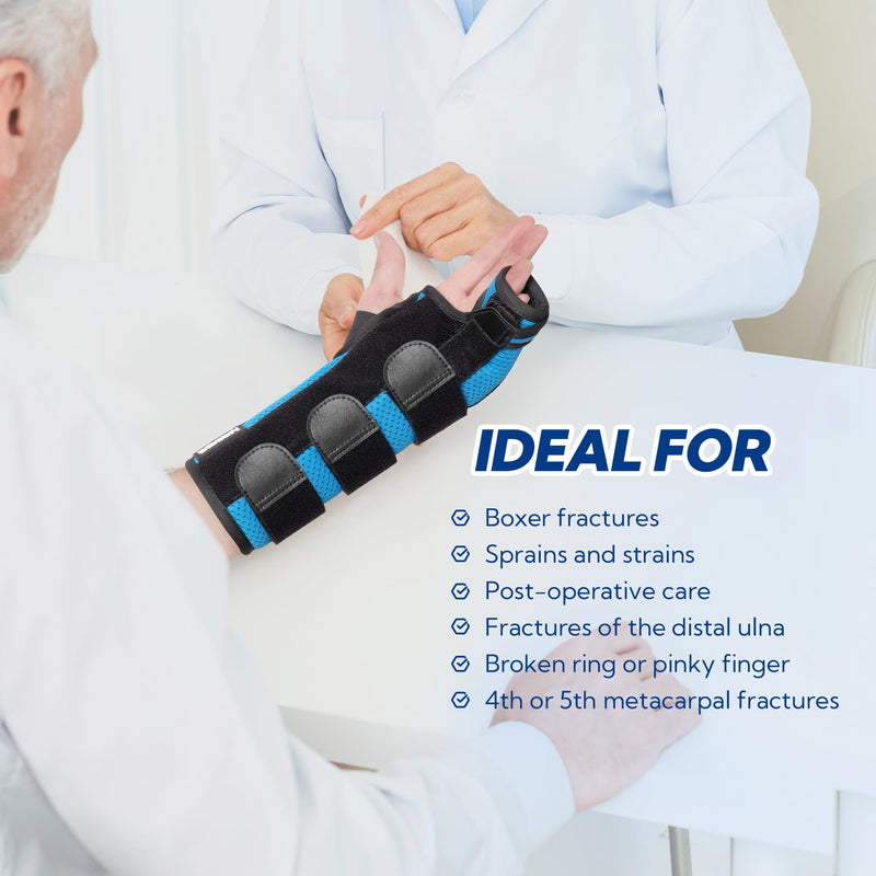 Boxer Fracture Splint, Ulnar Gutter Splint Right Hand, the 4th and 5th Metacarpal Finger Splint Hand Brace, Boxer Orthosis Hand & Wrist Brace for Women & Men, Left, L
