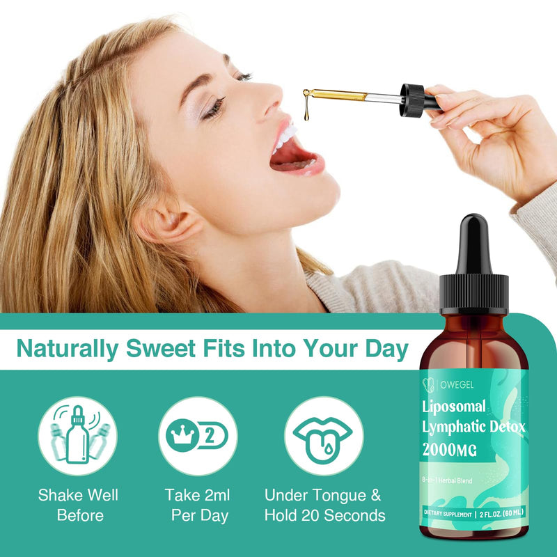 [Australia] - Liposomal Lymphatic Drainage Drops 2000mg ‚Äì Immune & Lymph System Support ‚Äì Lymphatic Detox and Cleanse with Echinacea, Red Clover, Dandelion & Cleavers ‚Äì Sugar-Free, Alcohol-Free ‚Äì 2 FL OZ 2 Fl Oz (Pack of 1) 