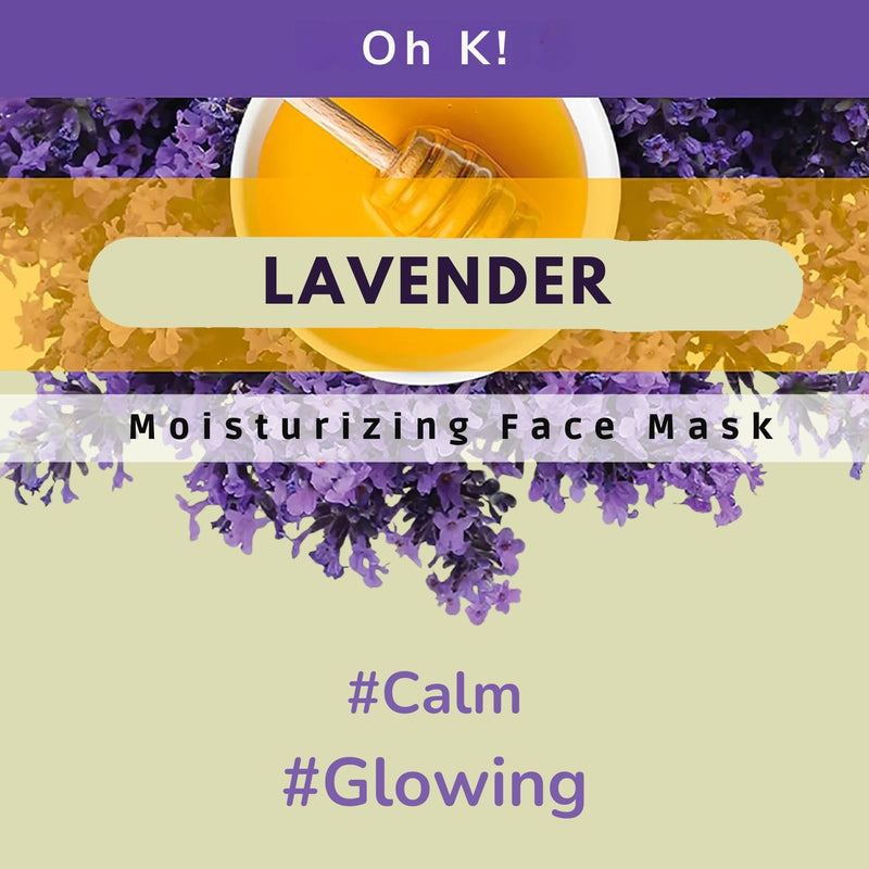 Oh K! Sheet Mask - Lavender - Moisturizing Face Mask - Hydrating Face Sheets - Infused with Lavender - Anti Aging Skin Care - Korean Skincare - 1 Pc 1 Count (Pack of 1)