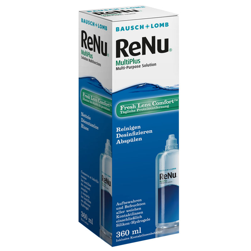 [Australia] - Bausch + Lomb ReNu MultiPlus contact lens care product combination solution, soft lenses, single bottle 1 x 360 ml, transparent New product - 3 languages 