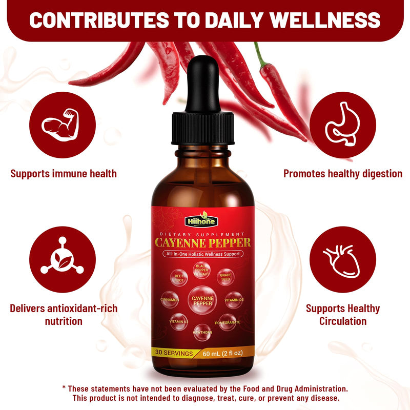 [Australia] - 10-in-1 Cayenne Pepper Drops - Herbal Supplement with Hawthorn, Beet Root & Cinnamom - Supports Healthy Digestion & Immune - 2 FL Oz original 2 Fl Oz (Pack of 1) 