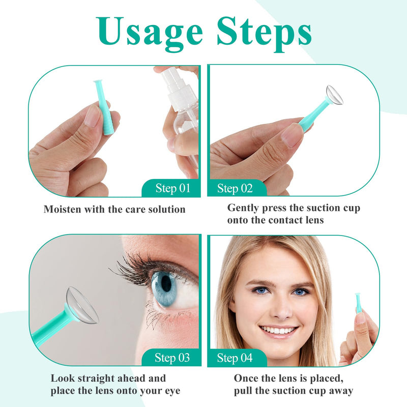 [Australia] - 4 pieces silicone contact lens remover, contact lens sucker soft lenses, contact lens suction cups, silicone contact lens remover set for hard and soft lenses, ideal for travel and everyday life 4 pieces 