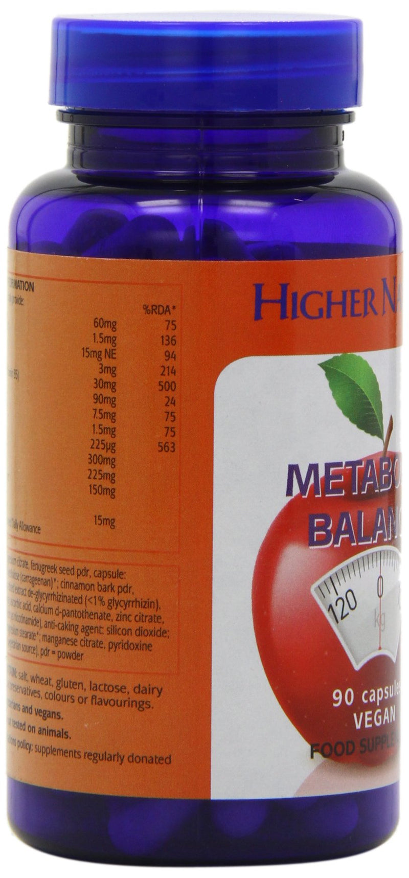 Higher Nature - Advanced Glucose Support - Healthy Weight & Metabolism - Vegetarian & Vegan - 90 Capsules