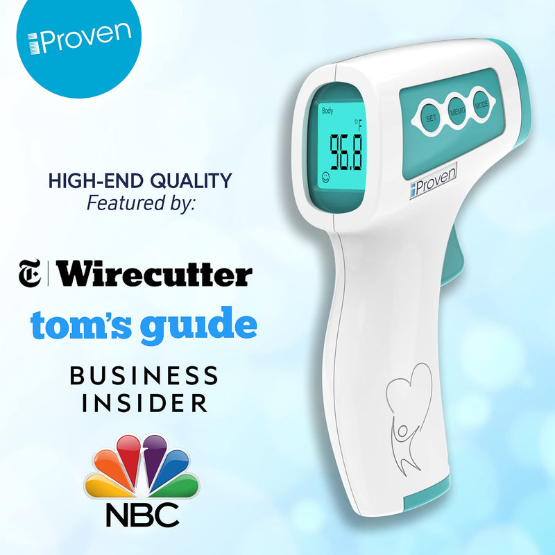 [Australia] - Infrared Forehead Thermometer for Adults and Infants, FSA HSA Eligible, Touchless iProven Thermometer, 1sec Instant Accurate Readings, 3 in 1 Thermometer with Fever Alarm, Silent & Memory Mode Green 