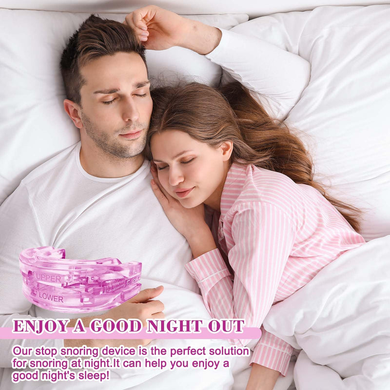 [Australia] - Anti-snoring splint, snoring splint, adjustable grinding splint for night, efficient grinding splint, prevents nighttime snoring and teeth clenching, improves sleep quality (pink) 