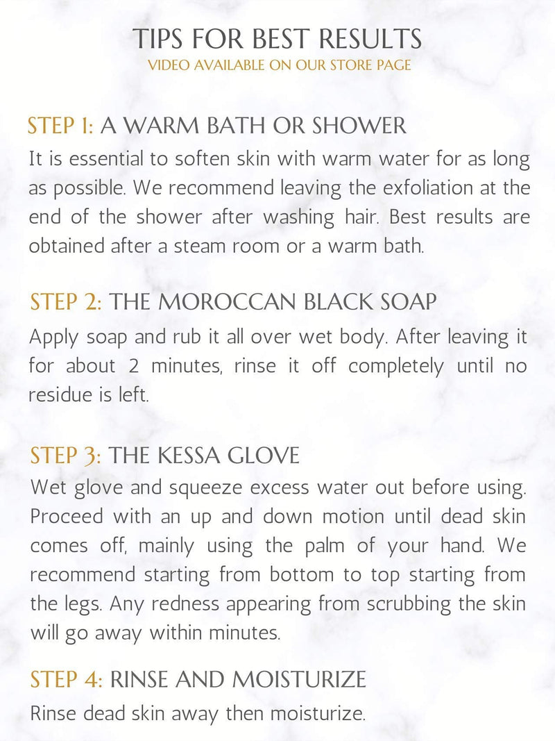 [Australia] - Exfoliating Glove Kessa Mitt Body Scrubber - Dead Skin Remover Shower Glove for Dead Skin Scrubbing and Deep Pore Cleansing - by MoroccanSource (1 Pack black) 1 Pack Black 