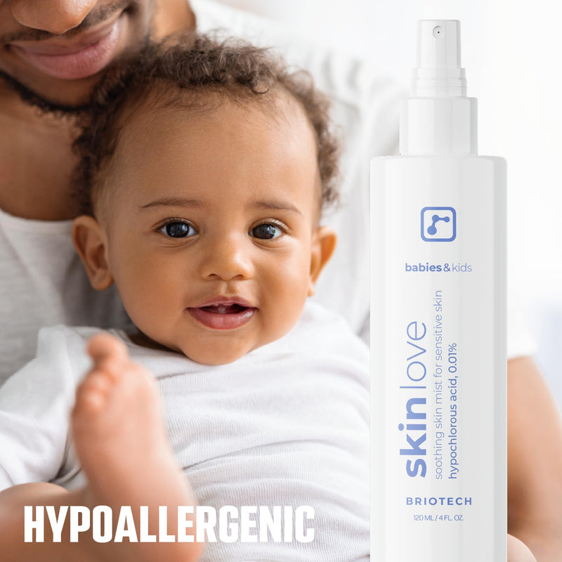[Australia] - Briotech Baby Skin Love Spray | Gentle Hypochlorous Acid Mist for Soothing, Calming & Cleansing Delicate Skin | Pediatrician-Approved, Added Fragrance-Free | 4 oz (4 Pack) 4 Fl Oz (Pack of 4) 