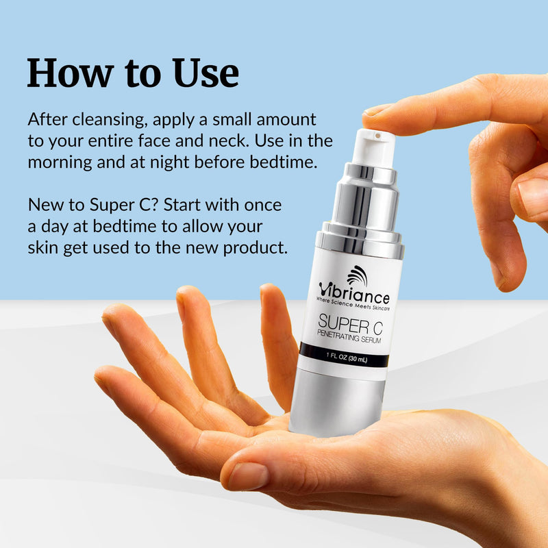 [Australia] - Vibriance Super C Serum for Mature Skin - All-in-One Vitamin Formula Hydrates, Firms, Lifts, Smooths, Targets Age Spots, Wrinkles, 1 fl oz 1 Fl Oz (Pack of 1) 