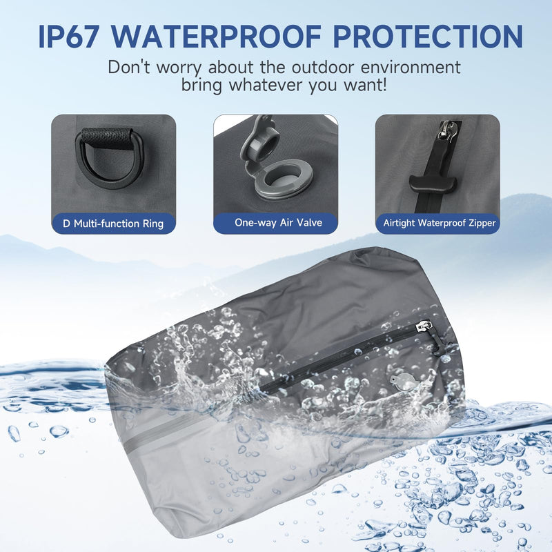 Vacuum bags for travel,17.5L Reusable vacuum bags for luggage,Waterproof compression bag Space Saver Bags for Suitcases Backpack Travel and business(1PC+Pump) 1PC+ PUMP 17.5L