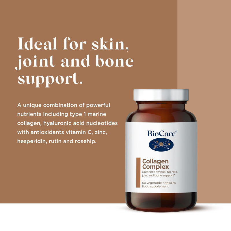 BioCare Collagen Complex - Vitamin C & Zinc with Marine Collagen, Hyaluronic Acid & Rosehip Powder - Skin, Joint and Bone Support - 60 Capsules 60 count (Pack of 1)