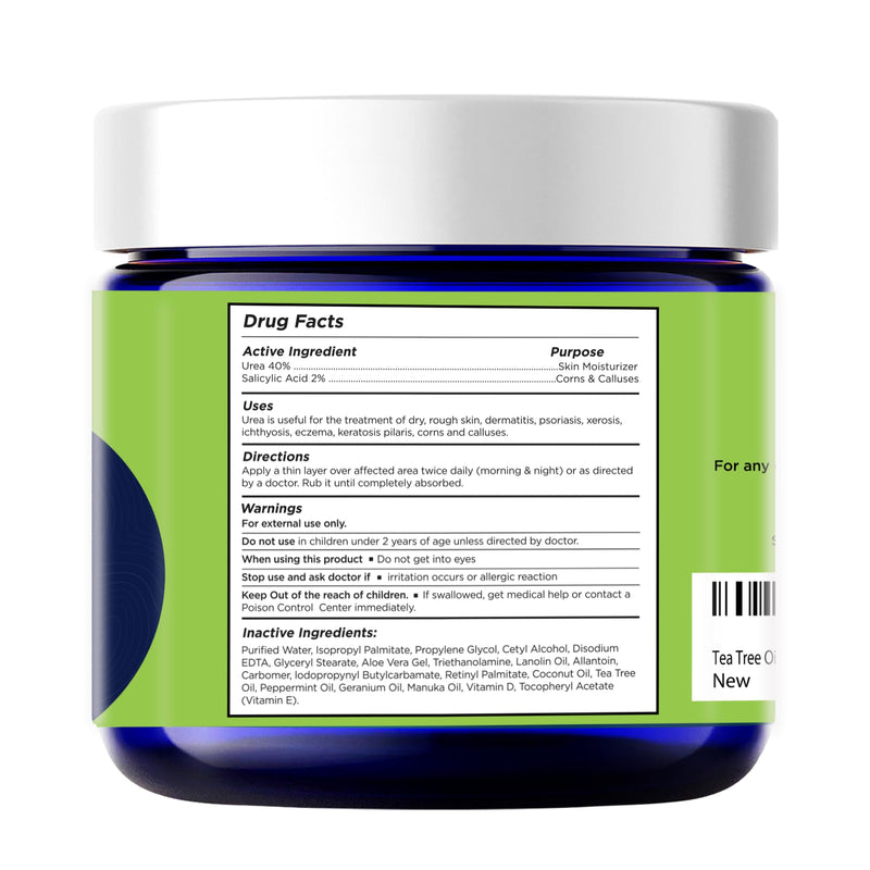 [Australia] - Tea Tree Oil Foot Cream - Moisturizing Athletes Foot Care For Dry Cracked Feet Cream - Heel & Callus Removal, Toenail Treatment, Itchiness Relief - Made in USA Foot Cream, 2 Ounce Pack of 2 2 Ounce (Pack of 2) 