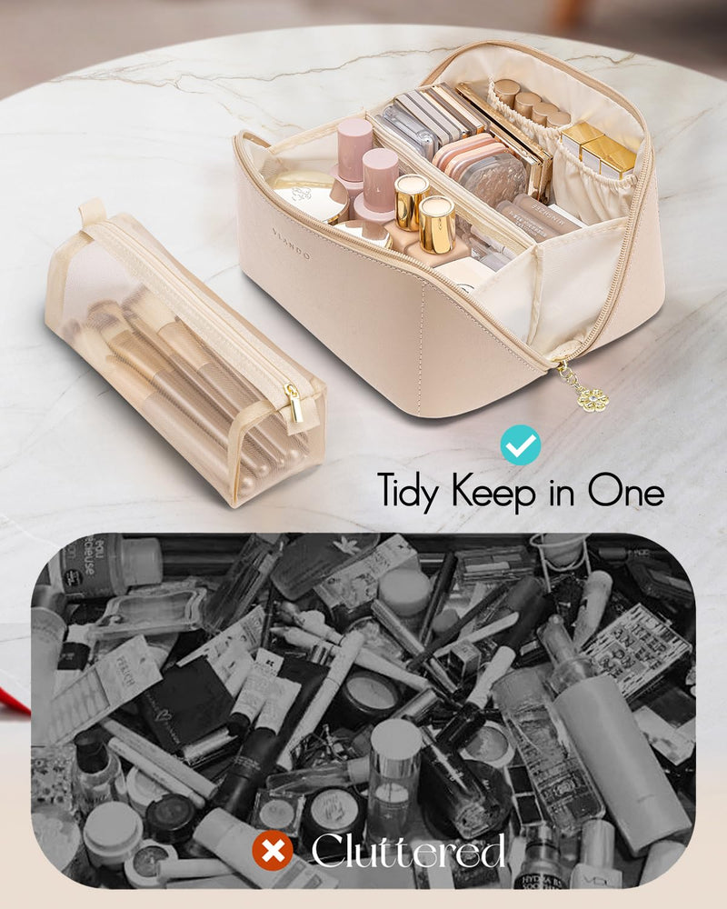 VLANDO Travel Jewelry Case Makeup Bag for Women