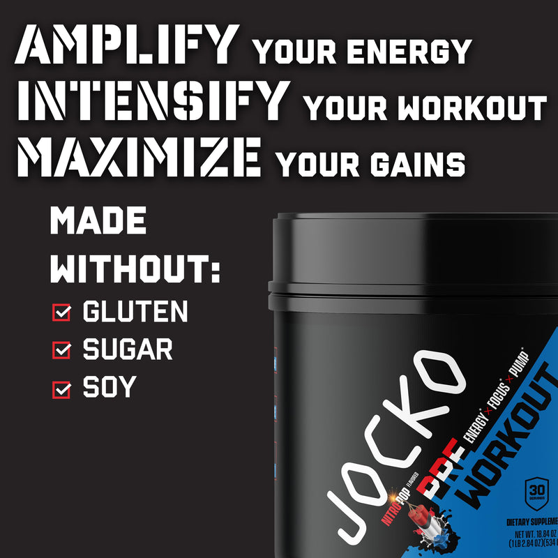 [Australia] - Jocko Fuel Ultimate Pre Workout Powder - Pre-Workout Energy Powder Drink for Men & Women - High Stim Sugar-Free Nootropic Blend to Support Muscle Pump, Energy, & Recovery 200mg Caffeine Nitro Pop 