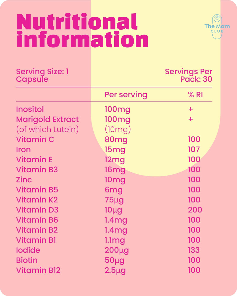 Pregnancy Vitamins – 2nd Trimester – Support for Energy, Immunity & Baby Growth Weeks 13 to 27 – Prenatal Multivitamin with Iron, B Vitamins, Inositol & Lutein – 30 Vegan Capsules – 1 Month Supply Second trimester: Weeks 13–27