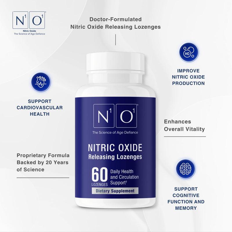 [Australia] - Nitric Oxide Lozenges - 60 Count - Nitric Oxide Supplement for Heart Health, Circulation, Energy, Blood Flow, Oxygenation, Healthy Blood Pressure, Cardiovascular Support for Men & Women 60 Count (Pack of 1) 