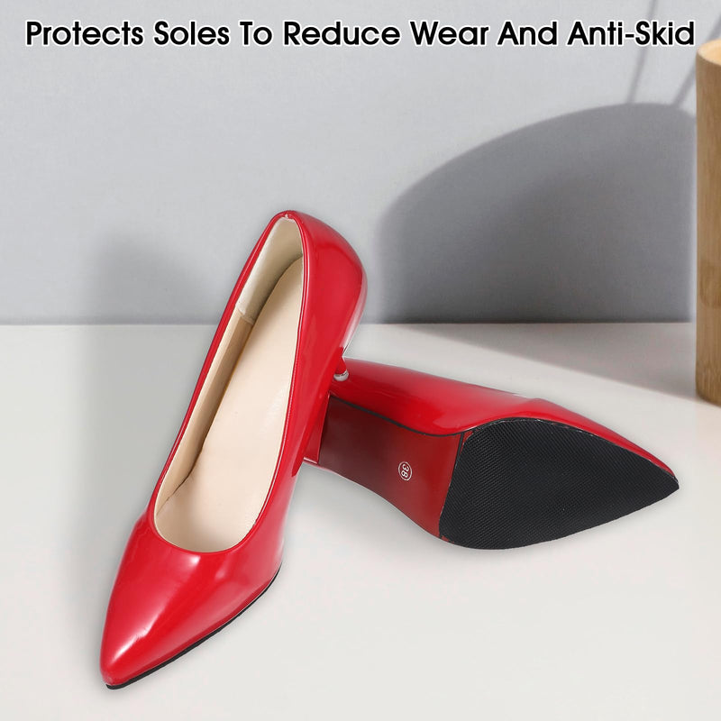 [Australia] - YUXIANLB Pack of 4 shoe sole protectors, self-adhesive shoe sole protectors for high heels, black shoe sole protectors, silicone anti-slip shoe handles on the bottom of the shoes, non-slip shoe pads 