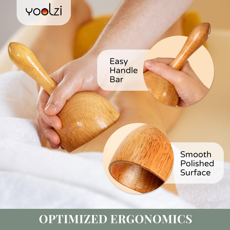 [Australia] - 3 PCS Wood Therapy Massage Tools - Professional Maderoterapia Kit for Body Sculpting, Improving Circulation, and Muscle Relaxation 16.9" 3 