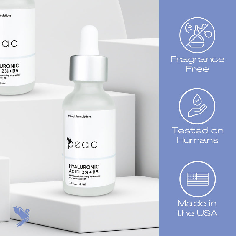 Hyaluronic Acid 2% + B5 Serum 60ml/2oz – USA Made - All Skin Types - Hyaluronic Acid Serum for Face – Hydrating, Plumping & Lightweight – Fragrance Free Skincare – Moisturizing Face Serum for Women 1 Fl Oz (Pack of 2)
