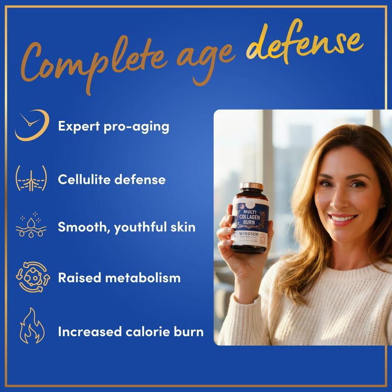 Thermogenic Multi Collagen Burn Capsules - Hydrolyzed Multi Collagen Complex Types I, II, III, V, X, Marine Collagen, Hyaluronic Acid - Beauty and Anti-Aging Supplement for Women and Men - 180 Pills 90 Count (Pack of 2)