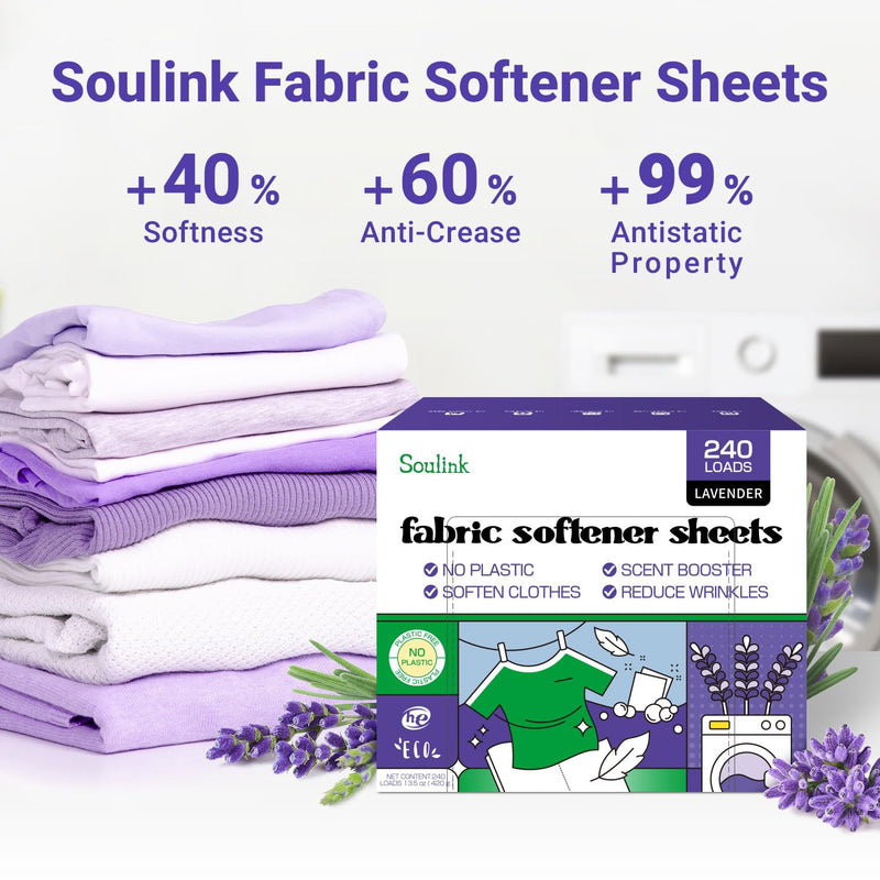 [Australia] - Fabric Softener Sheets for Washing Machine, No Plastic Jug Soap Strips, Alternative to Fabric Softener Liquid and Pods, Lavender Scent, Up to 240 Loads 