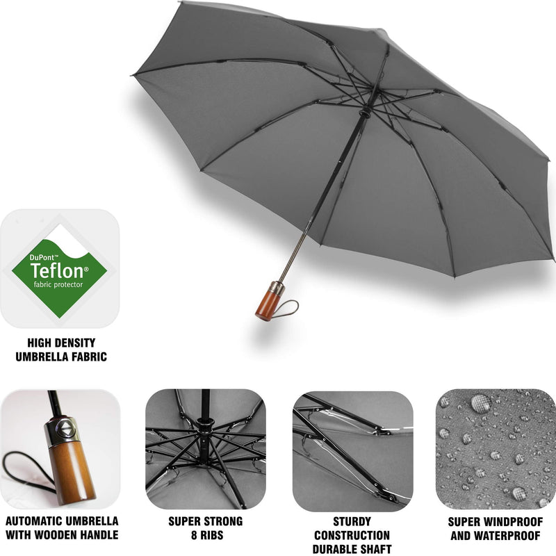 NEW 2 PCS Windproof Strong Umbrellas for Rain Compact Umbrella and Reverse Umbrella for Men and Women Automatic Open Close Umbrella Folding Travel Light Umbrella - Bundle