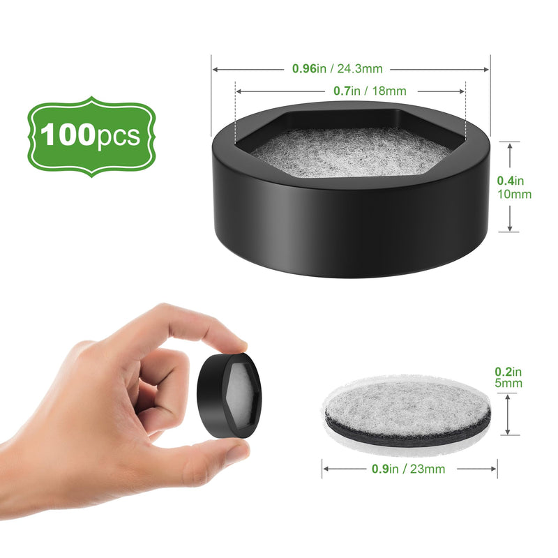 [Australia] - Universal Silicone Mouth Funnel, Replaceable Activated Carbon Filter (100pcs) Black 