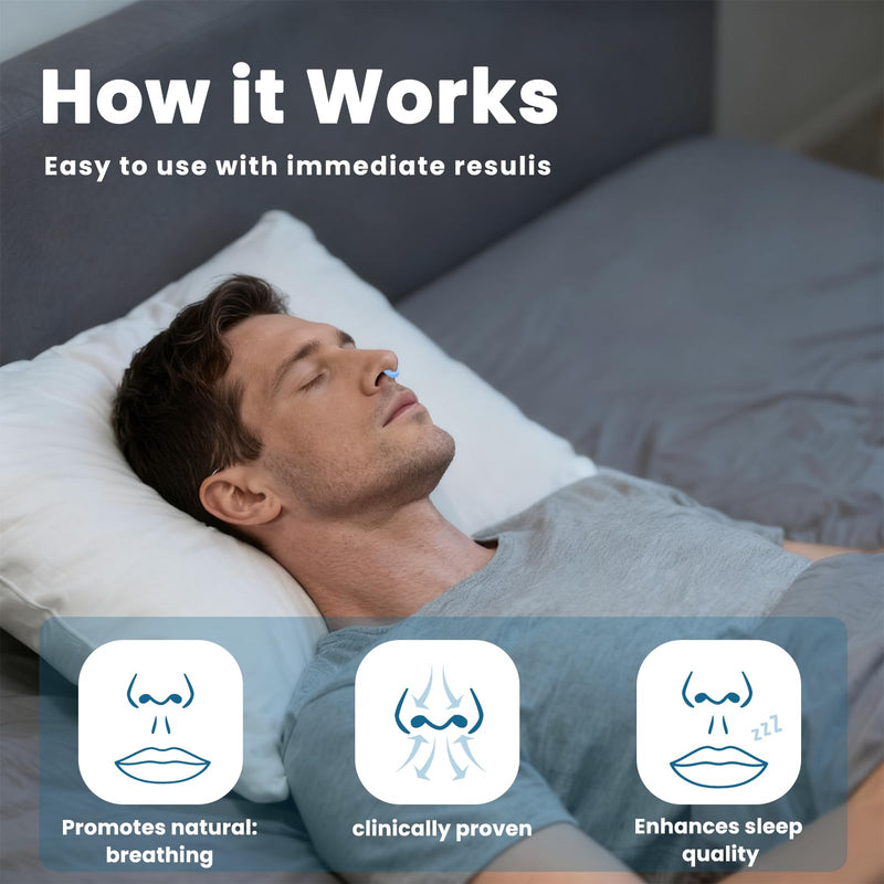 [Australia] - Nasal Dilators for SnoringÔºà2 Count), Extra Strength Nose Dilators for Breathing, Boost Oxygen Inhale, Improve Sleep Quality (1x Small & 1x Medium) Blue 