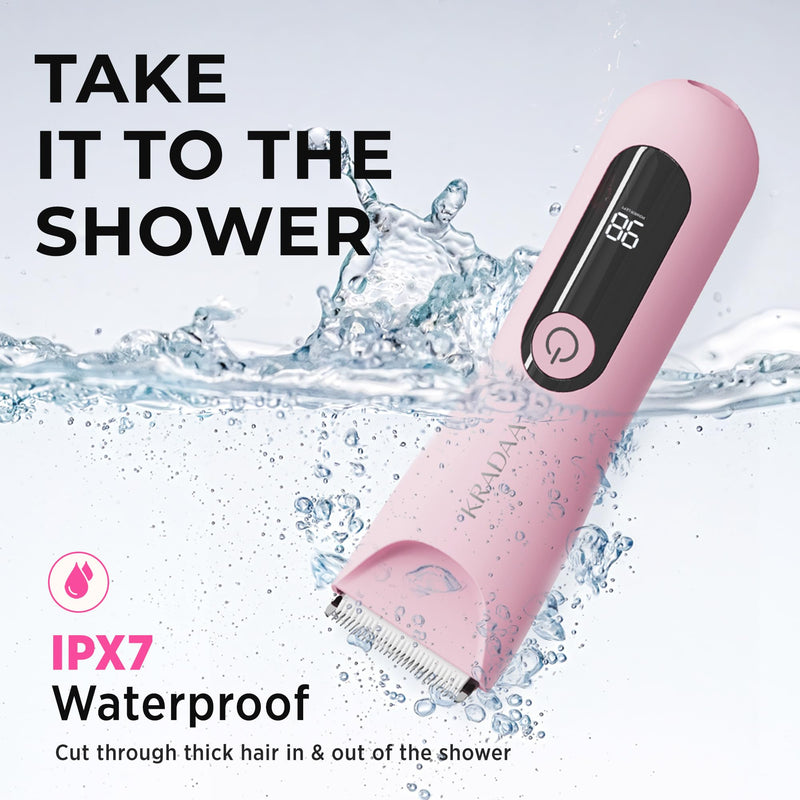 [Australia] - Bikini Trimmer for Women Pubic Hair: Painless Eletctric Razors for Women - Rechargeable Eletctric Shaver Waterproof IPX7 for Body Hair (Pink) 