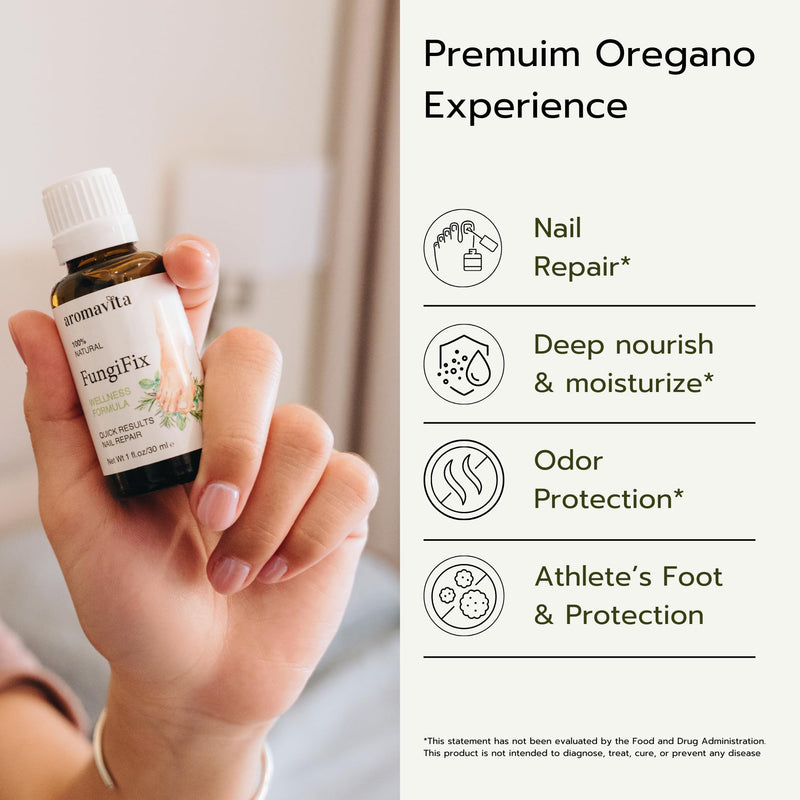 FungiFix Nail & Cuticle Oil Blend, Oregano, Tea Tree & Vitamin E, 1 fl oz | 7-in-1 Natural Oils with Oregano, Tea Tree & Vitamin E nourish nails and cuticles for healthy-looking results.