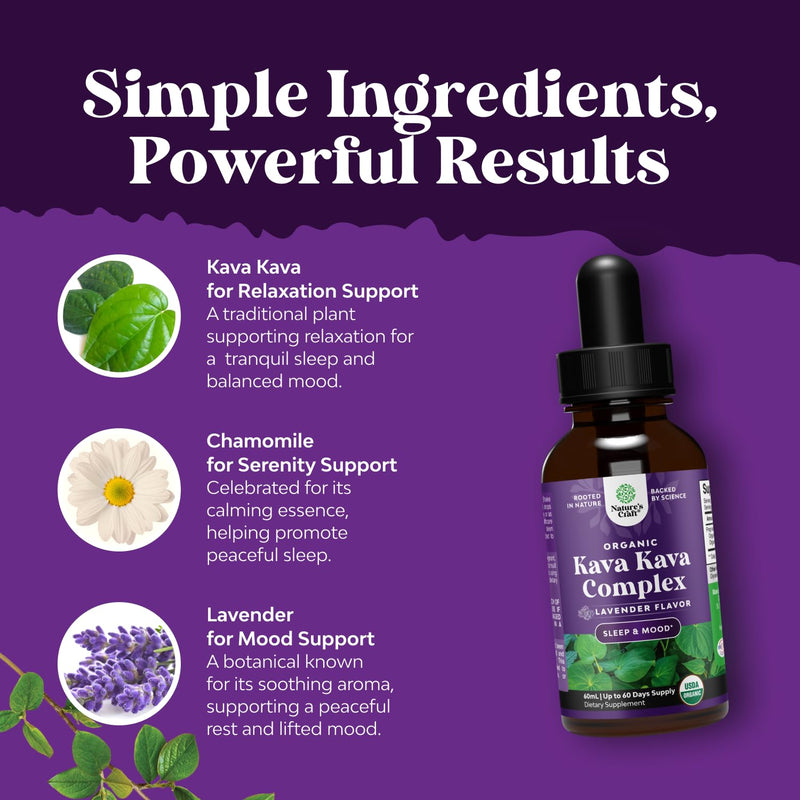 Bundle of Potent Liquid Kava Kava Drops Supplement with Kavalactones for Balanced Mood and Chewable Vitamin C Gummies for Adults - Ascorbic Acid Natural Immune Booster and Natural Cold Remedy