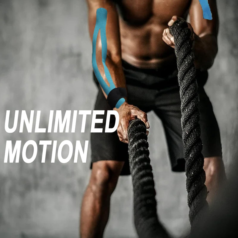 Pro Synthetic Kinesiology Tape Waterproof Athletic Tape [3 Rolls] 2inch x Long Roll 16ft Free Cut Tape for Ankle Wrists Knees Elastic Swimming Sports Activities Tapes（Black) Black