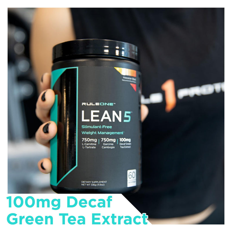 [Australia] - Rule 1 R1 Lean5, Blue Razz Lemonade - 11.9 oz - Stimulant-Free Formula with CLA, Garcinia Cambogia Extract & Carnitine - 60 Servings 