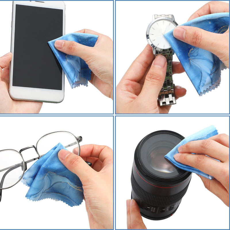 [Australia] - Sinmoe 20 Pcs Microfiber Cleaning Cloth Cute Marble Design Microfiber Cloth Soft Gifts Multicolor Glasses Cleaner Wipes for Eyeglasses Camera Lens Cell Phone Screens Glasses, 6 x 6 Inches 